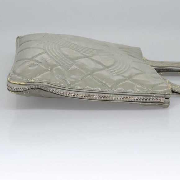 CHANEL Tote Bag Patent leather Gray CC Auth - Picture 4 of 15